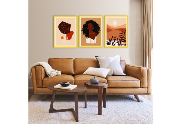 ÇERÇEVELİ ÜÇLÜ ABSTRACT TABLO SETİ